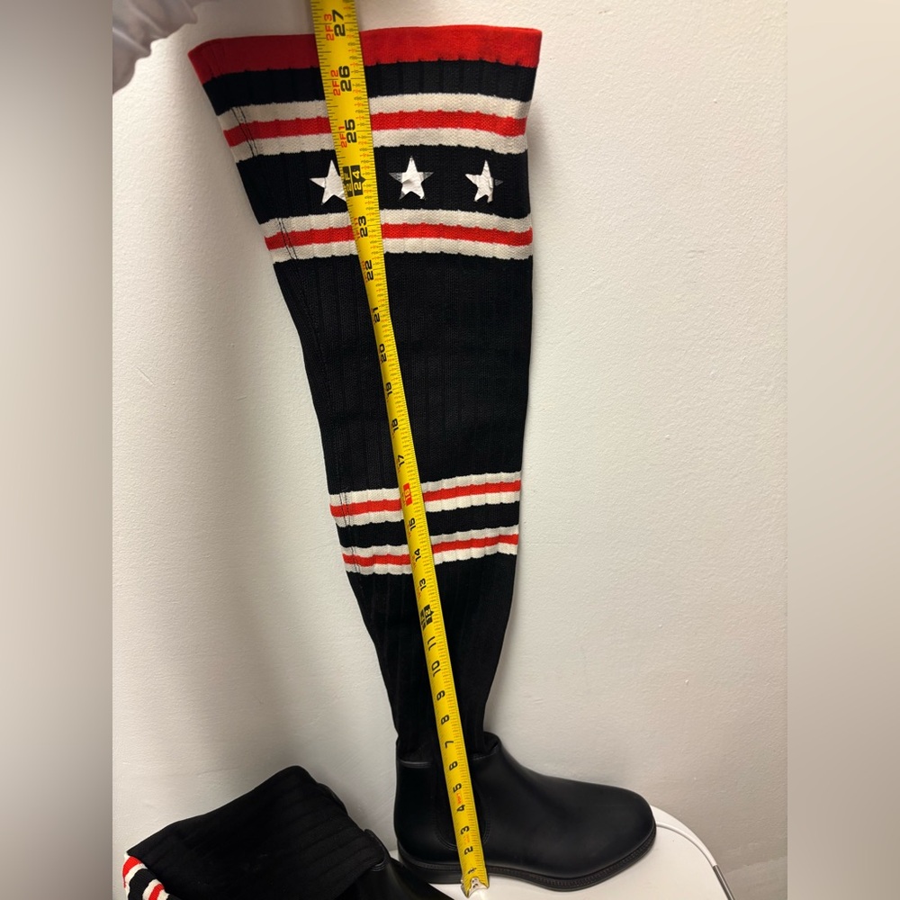 Givenchy Knit Rubber Storm Over The knee Star Patterned Boots - Picture 5 of 11